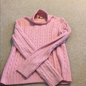 J Crew merino wool pink turtleneck sweater